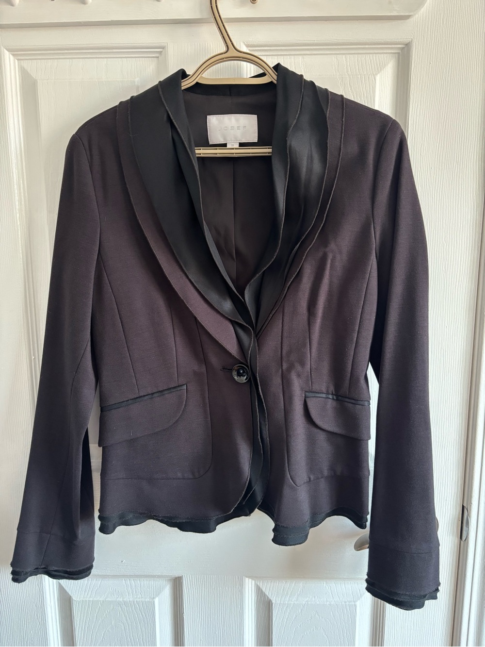 Josef Women’s Black Blazer with Ruffles on collar and bottom